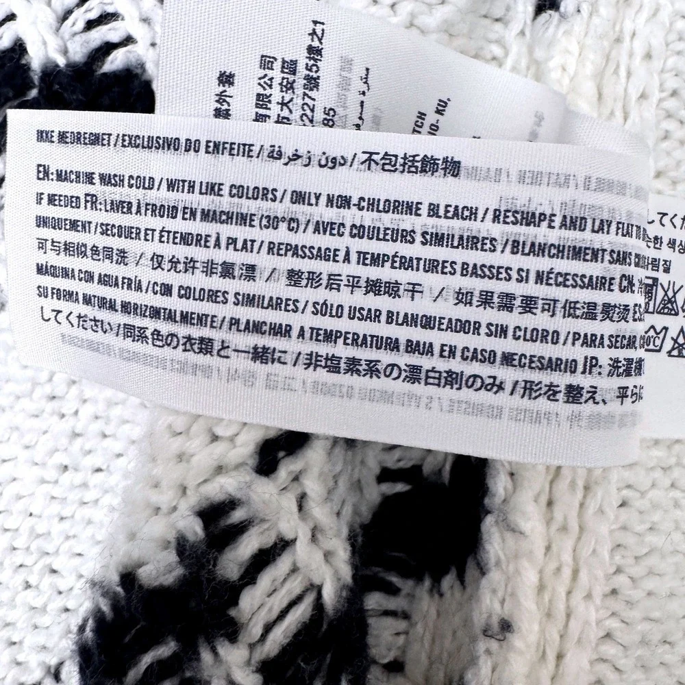 Abercrombie Kids Cardigan Geometric‎ Pattern Cream Black Size 9/10 Open Front